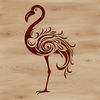 One-Legged Bird Silhouette A stylized illustration of a flamingo standing on one leg, suitable for digital design and printing.