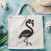 A vector illustration of a flamingo standing on one leg in a natural habitat.