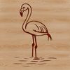 White Flamingo Standing Bird A single white flamingo standing on one leg in a naturalistic pose.
