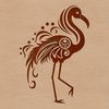 Bird in Shallow Water Illustration A vibrant illustration of a flamingo standing in shallow water.