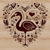 Flamingo SVG Vector Design A stylized digital illustration of a flamingo with ornate details and symbols.