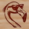 A digital illustration of a Flamingo bird's head in a vector format.
