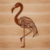 Flamingo Illustration A graphic illustration of a flamingo standing in a shallow water environment.