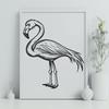 Artistic Flamingo In DXF