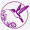 Whimsical Bird Svg Design A vibrant illustration of a hummingbird surrounded by floral elements, suitable for vector art and clip art designs.