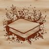 Floral Book Page Illustration A single page from an open book with floral illustrations, suitable for educational purposes.
