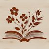 Beautiful Book Illustration with Floral Elements A stylized illustration of a book with floral elements.