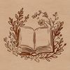 Beautiful Open Book SVG Image An open book with floral designs on its cover, symbolizing education and learning.