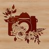 Vibrant Camera Design with Floral Accents A high-quality digital camera with floral accents and technology-inspired design.