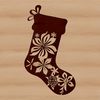 A colorful floral Christmas stocking design suitable for various cutting machines and crafts.