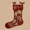 Winter Floral Stocking Design A detailed floral Christmas stocking design in vector format.