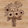 A colorful arrangement of various flowers in a bouquet style design.