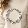 Stylized Floral Wreath Vector Art A stylized wreath illustration created using scalable vector graphics (SVG).
