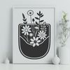Elegant Floral Accent A floral design featuring a stylized flower pocket with intricate details.