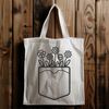 Stylized Flower Pocket Graphic A stylized illustration of a flower pocket with petals and center details, suitable for graphic design projects.