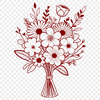 Mixed Bloom Bouquet Vector Art A vector illustration of a mixed floral bouquet with a variety of flowers.