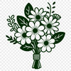 Vibrant Flower Arrangement A digital bouquet of mixed flowers in various colors, suitable for vector design.