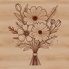 Colorful Flower Garland Design An illustration of a collection of colorful flowers tied together with a ribbon or stem.