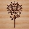 Beautiful Line Drawing Flower An illustration of a sunflower in a minimalist style featuring clean lines and basic shapes.