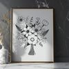 Mixed Color Bouquet Illustration Illustrative floral bouquet with mixed flowers in various colors.