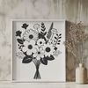 Colorful Floral Design Clip Art A bouquet of assorted flowers in various colors, perfect for wedding decorations or Mother's Day arrangements.