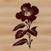 A digital illustration of a hibiscus flower with intricate details, suitable for vector design and commercial use.