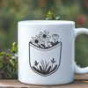 Wildflower-Inspired Pocket Design An editable vector design of a wild flower-inspired pocket, suitable for various applications.