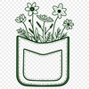 Beautiful Flower-Shaped Pouch Vector Art A graphic illustration of a delicate flower-shaped pocket, suitable for crafting or design projects.