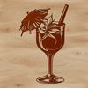 Beautiful Cocktail Design in a Glass Floral patterned cocktail in a glass, ideal for vector art projects.