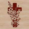 Intricately Designed Cross with Floral Motifs A traditional symbol of faith, this intricately designed cross features floral motifs.