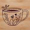 A clear cup design with a simple handle, suitable for crafting and DIY projects.