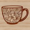 Beautiful Cup Design with Floral Patterns A simple cup design with floral patterns for various digital projects.