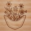 A stylized illustration of a floral pocket, perfect for crafters and designers.