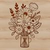 Whimsical Blooming Flowers Clipart A stylized bouquet of blooming flowers with varying shades and textures.