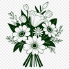 Lovely Wedding Flowers Template A colorful arrangement of flowers in a bouquet design, suitable for various occasions including weddings and Mother's Day.
