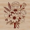 Colorful Bouquet of Blooms A colorful bouquet of flowers in various shades and sizes, arranged in a circular pattern.