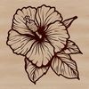 A stylized digital illustration of a hibiscus flower with detailed petals.