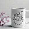 Free Clip Art Floral Pouch A detailed floral design in vector format, featuring a stylized flower pocket.