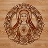 Floral Heart Design SVG File A stylized representation of the Immaculate Heart, adorned with floral patterns.