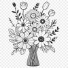 Free Vector Bouquet Download A bouquet of flowers in a decorative arrangement, suitable for various occasions including weddings and Mother's Day.