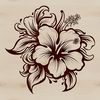 Colorful Hibiscus Bloom Vector Art A stylized illustration of a tropical hibiscus flower in various colors.