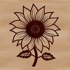 Single Sunflower Graphic A high-quality vector illustration of a single sunflower with bright yellow petals and dark center.