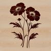 A single wild flower with petals and center details in a realistic style.