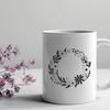 Floral Wreath Design Template A floral design used as a vector art template for crafting and DIY projects.