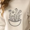 A stylized illustration of a floral pocket, suitable for various design applications.