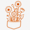 Floral Pocket Illustration A stylized illustration of a flower-shaped pocket with intricate details.