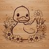 A vector illustration of a duck with floral patterns, suitable for digital cutting machines.