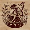 Delicate Floral Fairy Artwork A colorful illustration of a mythical creature with delicate wings and floral patterns.