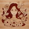 Adult Female Figure in Floral Pattern A high-quality digital illustration of an adult female figure in a floral pattern.