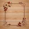 A geometric outline of a decorative frame with ornate details.